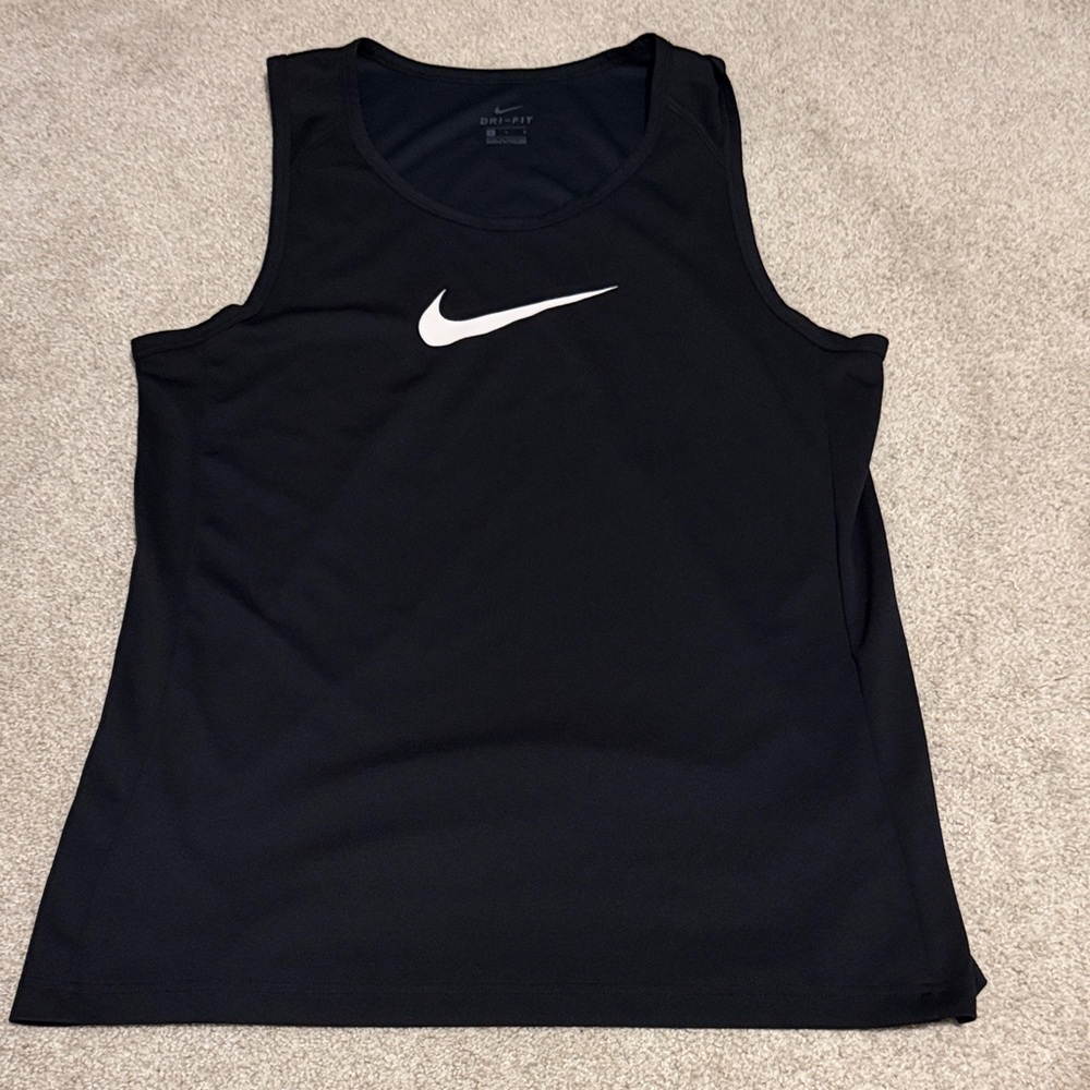 Nike Black Sleeveless Top with White Logo
